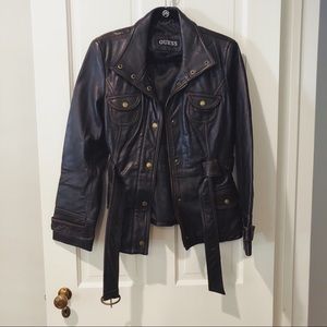 Guess Brown Leather Jacket!